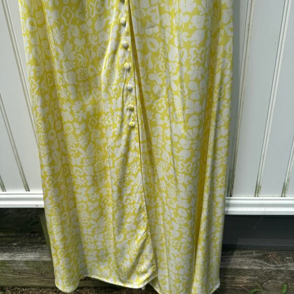 Róhe Rohe Clara Yellow White Floral Puff Sleeve Dress Size 38 FR 6 US NWT $395 - Picture 13 of 16